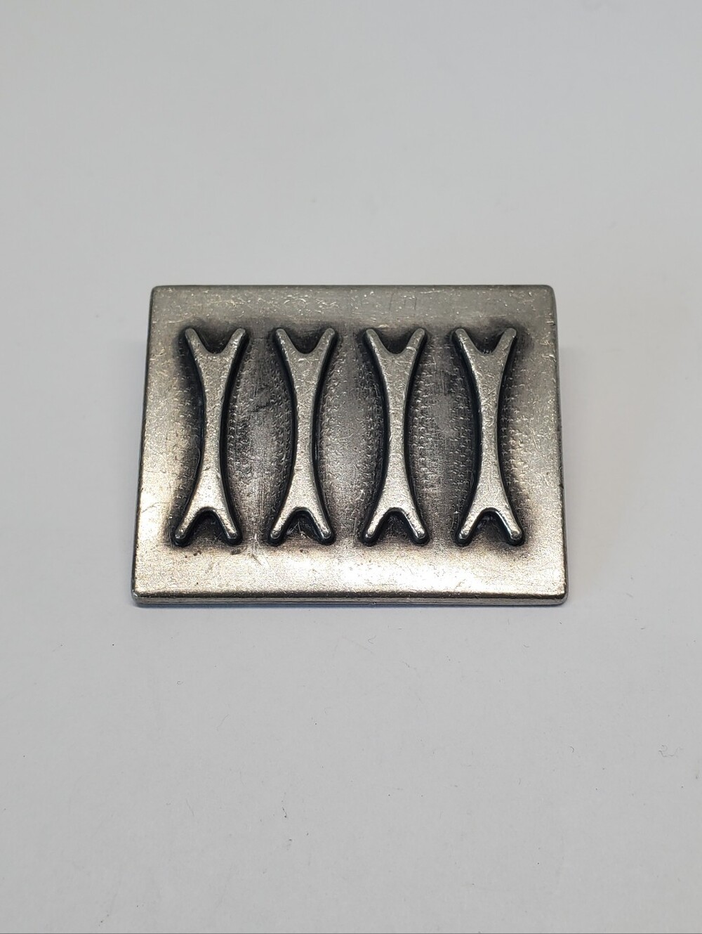 Vintage Brodrene Mylius Modernist Pewter Brooch
